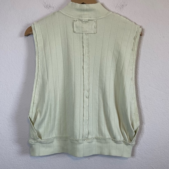 We The Free Sleeveless Mock Neck Oversized Light Green Cotton Tank Top Size XS - Picture 5 of 8